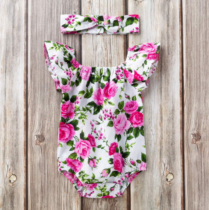 Flower Print Romper